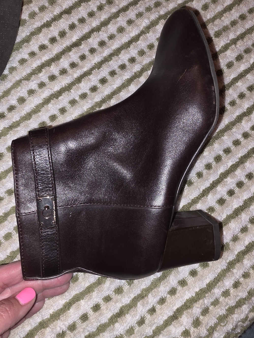 Antonio Melani Dark Brown Leather Kelly Ankle Boots Size 7M - Excellent!